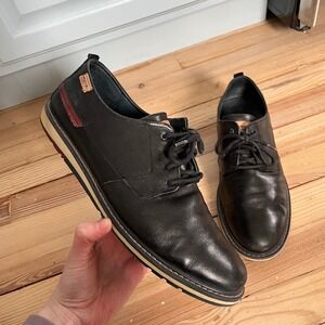 Pikolinos Mens Black Leather Lace Up Derby Shoes EU 44 Oxford Casual Sneakers